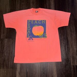 Vintage Peach Pedal 1995 Bike Ride Cycling Tshirt Size XL